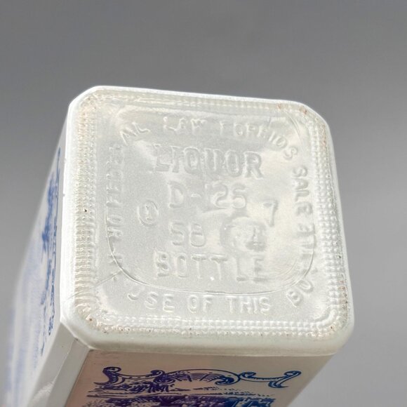 Vintage Vandermint Milk Glass Decanter Pair With Blue Windmill Design | Holland - Picture 7 of 8